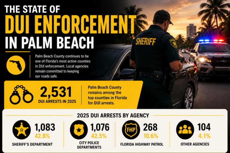 a graph showing dui arrest stats in palm beach